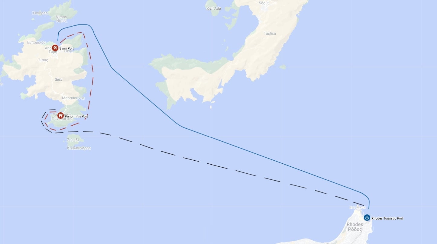 Symi Boat Trip Map